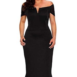 Floor length black gown NWOT